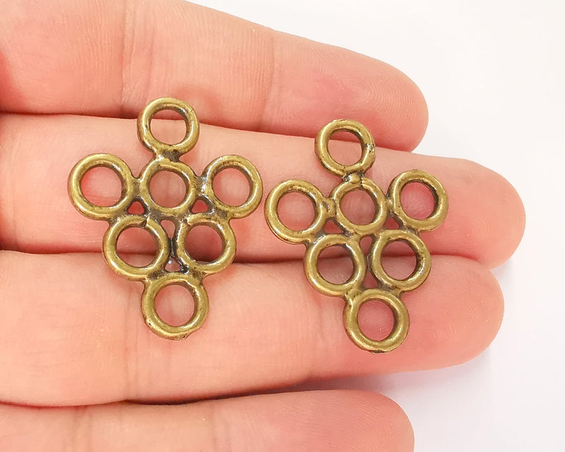 2 Antique Bronze Charms Antique Bronze Plated Charms (33x27mm)  G22190