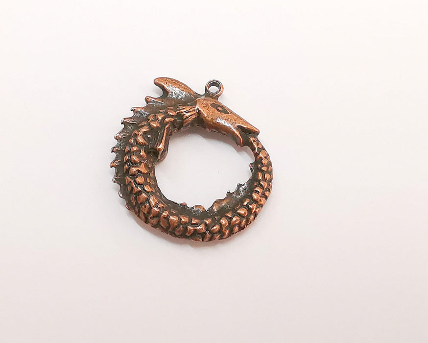 2 Dragon Charms Antique Copper Plated Charms (30x29mm) G22195