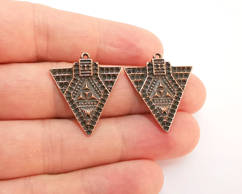 4 Copper Charms Antique Copper Charms (28x25mm)  G22198