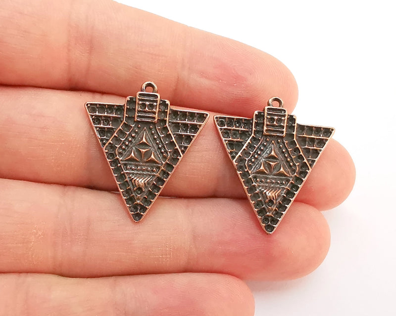 4 Copper Charms Antique Copper Charms (28x25mm)  G22198