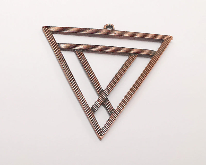 2 Triangle Charms Antique Copper Plated Charms (52x50mm)  G22201