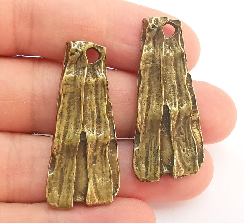 2 Antique Bronze Charms Antique Bronze Plated Charms (42x19mm) G22210