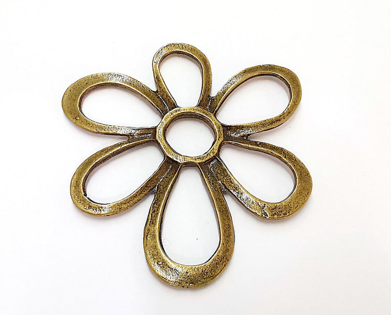 Flower Charms Antique Bronze Plated Charms (75mm)  G21679