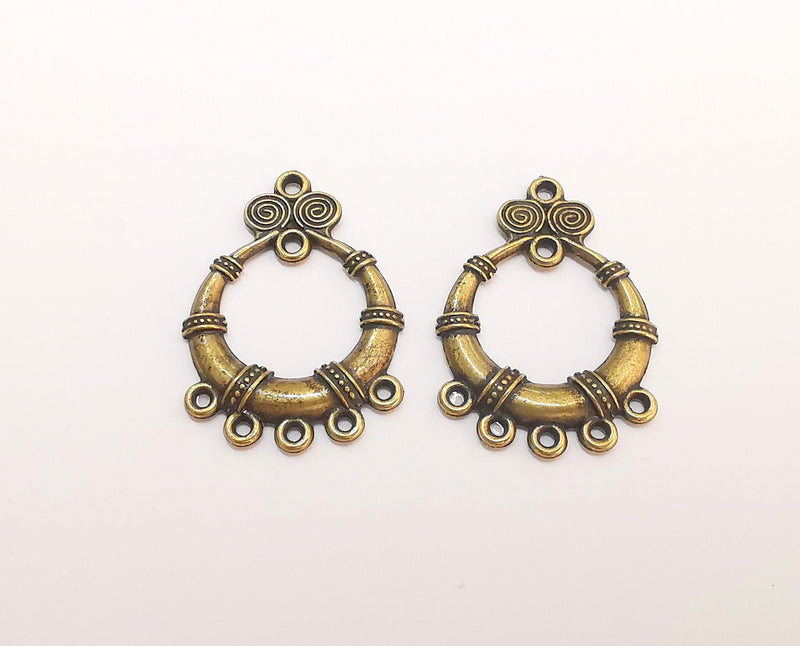 4 Antique Bronze Connector Charms Antique Bronze Plated Charms (33x23mm)  G13566