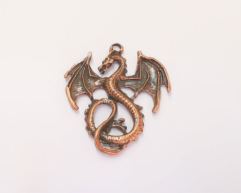 2 Dragon Charms Antique Copper Plated Charms (45x40mm) G22225