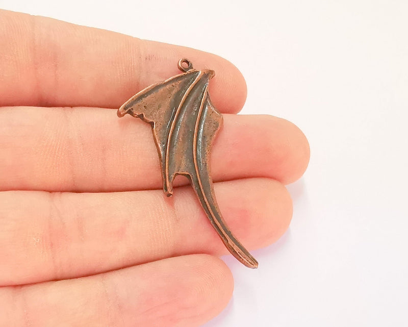 2 Dragon Wing Charms Antique Copper Plated Charms (50x26mm) G22226
