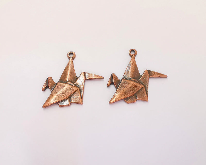 4 Origami Charms Antique Copper Plated Charms (32x29mm) G22227
