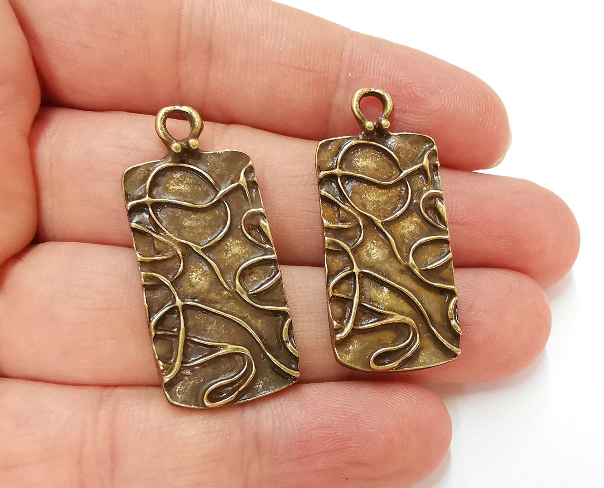 2 Antique Bronze Charms Antique Bronze Plated Charms (40x18mm) G21684