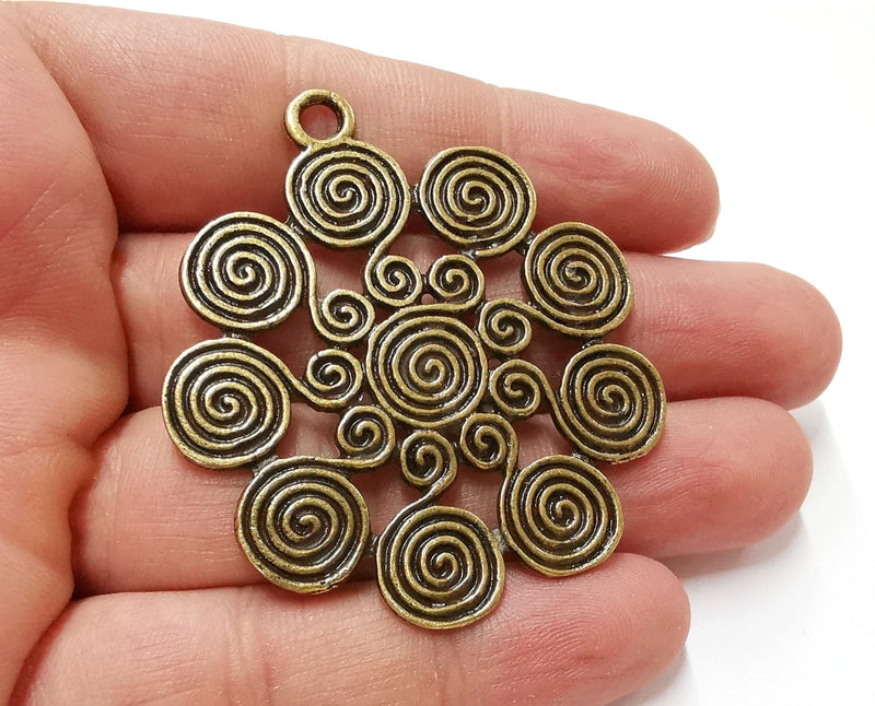 Spiral Charms Antique Bronze Plated Charms (59x52mm)  G21685
