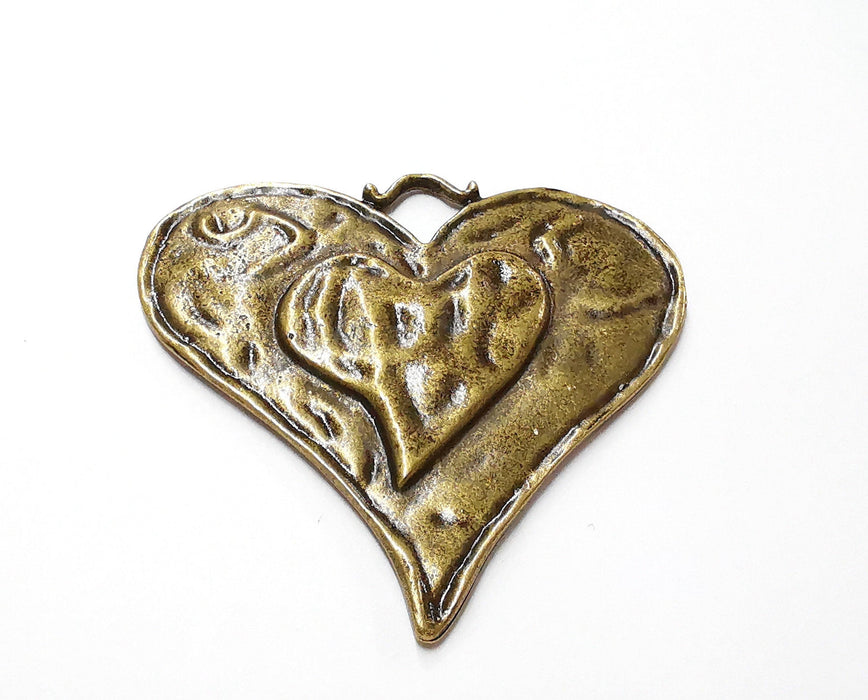 Heart Pendant Antique Bronze Plated Pendant (63x61mm)  G21686