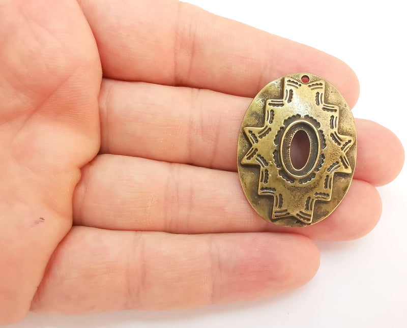2 Antique Bronze Pendant Blank Cabochon Bezel Base Setting Mountings Antique Bronze Plated (12x8mm blank) G22234