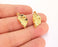 2 Leaf Charms Shiny Gold Plated Charms (32x19mm)  G22258