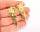 2 Leaf Charms Shiny Gold Plated Charms (57x22mm)  G22259