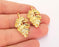 2 Leaf Charms Shiny Gold Plated Charms (32x19mm)  G22262