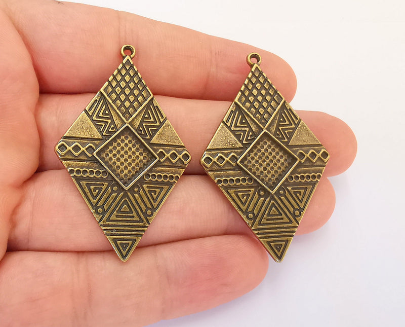 2 Antique Bronze Pendant Blank Cabochon Bezel Base Setting Mountings Antique Bronze Plated (10x10mm blank) G22275