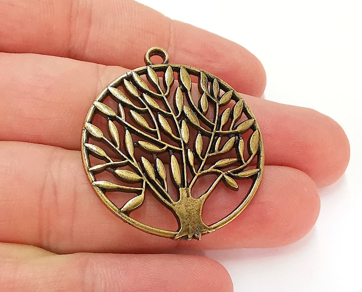 2 Tree Charm Antique Bronze Charm Antique Bronze Plated Charms (42x36mm) G21695