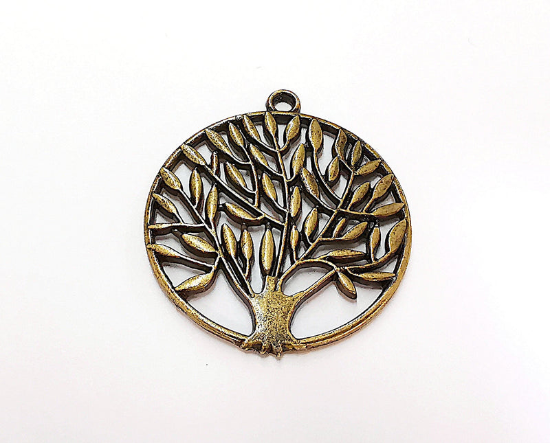 2 Tree Charm Antique Bronze Charm Antique Bronze Plated Charms (42x36mm) G21695