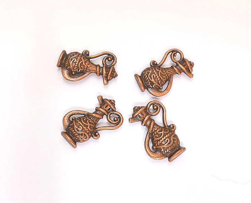 10 Persian Coffee Pod Double Sided Antique Copper Plated Charms (17x10mm)  G22287