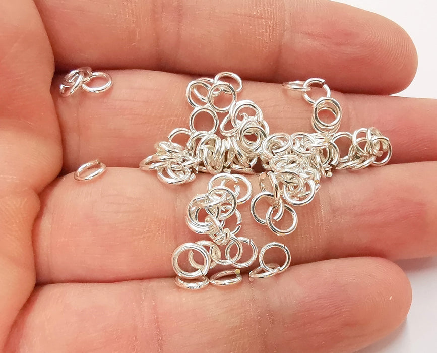 20pc, 6mm, 20 gauge, Open Jump Rings. Sterling Silver .925 High Polished  Open Rings. Split Ring. Heavy weight Open rings. High Polished.