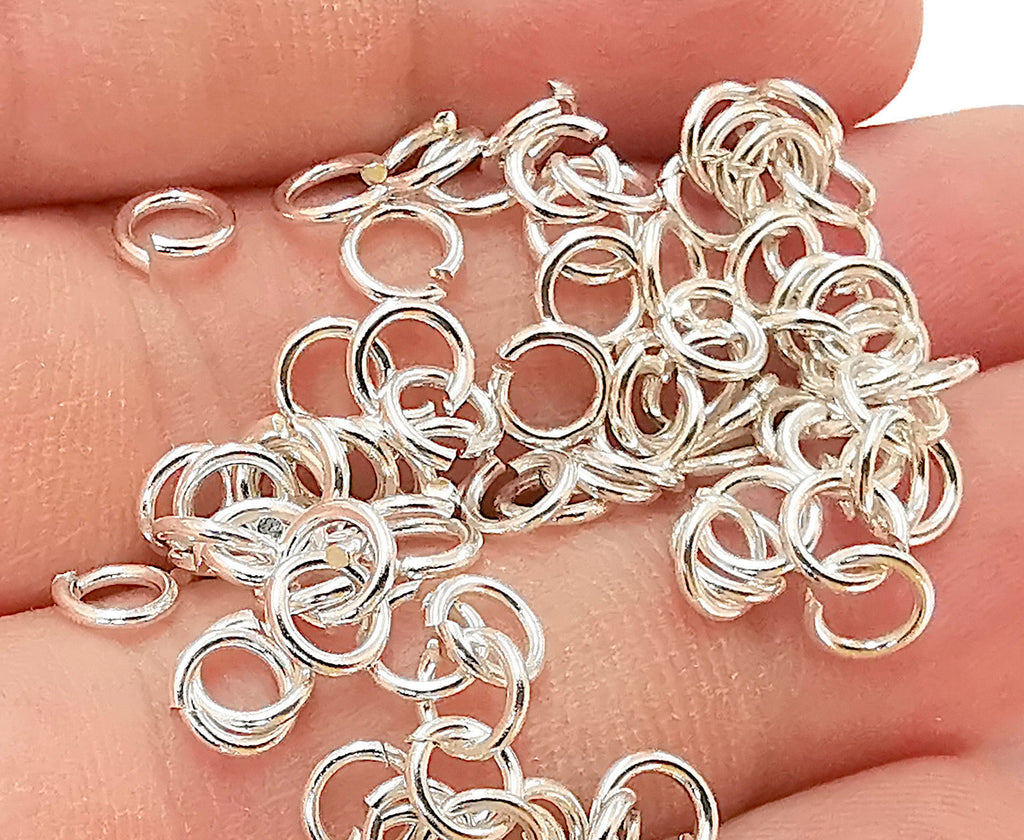 Ten - .925 Sterling Silver 8mm Closed Square Jump Rings 20ga, Made in USA,  A32