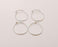 4 Sterling Silver Earring Hoop Wire 4 Pcs (2 pairs) 925 Silver Earring Hoop Findings Earring Clasp (16x14mm) G30056