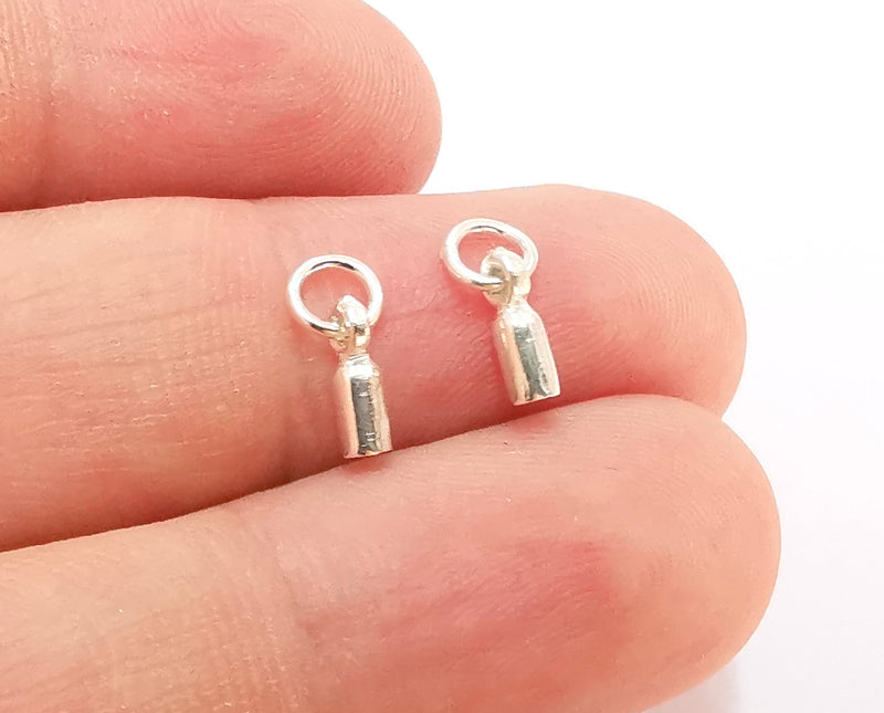 4 Sterling Silver Cord End Findings 925 Silver Findings 4 Pcs  G30015