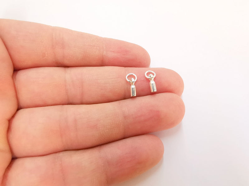 4 Sterling Silver Cord End Findings 925 Silver Findings 4 Pcs  G30015