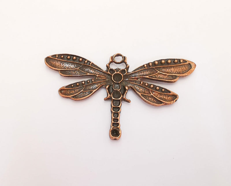 Dragonfly Pendant Large Pendant Antique Copper Plated Pendant (67x40mm)  G22363