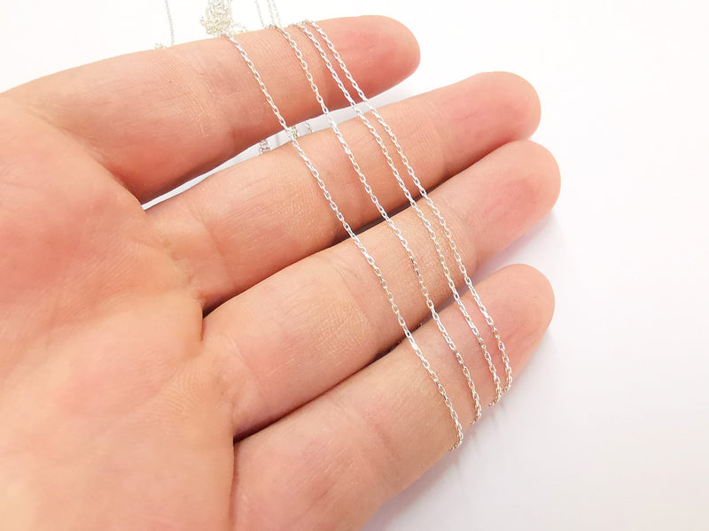 Sterling Silver Soldered Ready Chain 925 Silver Chain Findings (40cm+5cm, 15 inch+2 inch)  G30028