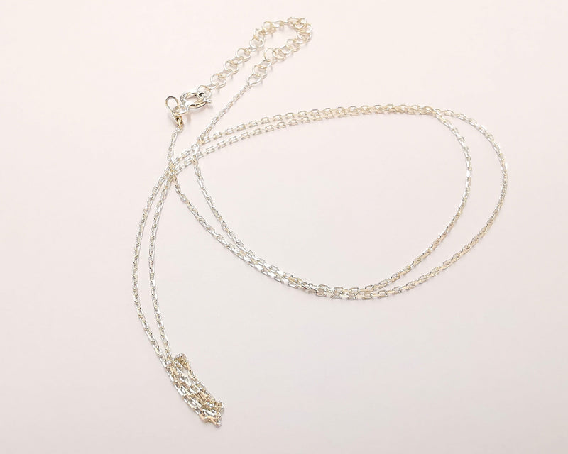 Sterling Silver Soldered Ready Chain 925 Silver Chain Findings (40cm+5cm, 15 inch+2 inch)  G30028