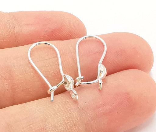 4 Sterling Silver Earring Hook 4 Pcs (2 pairs) 925 Silver Earring Wire Findings (20mm) G30071