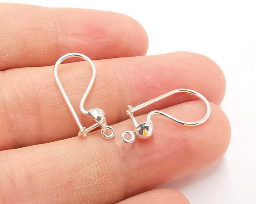 4 Oxidized Sterling Silver Earring Hook 4 Pcs (2 pairs) 925 Silver Earring  Wire Findings (20mm) G30353