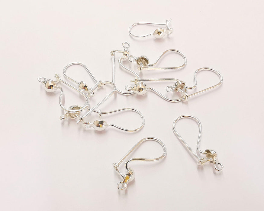 4 Sterling Silver Earring Hook 4 Pcs (2 pairs) 925 Silver Earring Wire Findings (23mm) ZNG21755