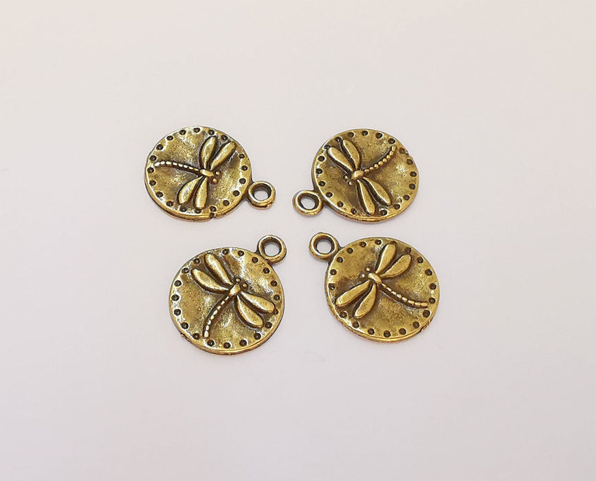 10 Dragonfly Charms Antique Bronze Plated Charm (19x15mm) G22397