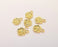 10 Flower Charms 24K Shiny Gold Plated Charms (13x10mm)  G22401