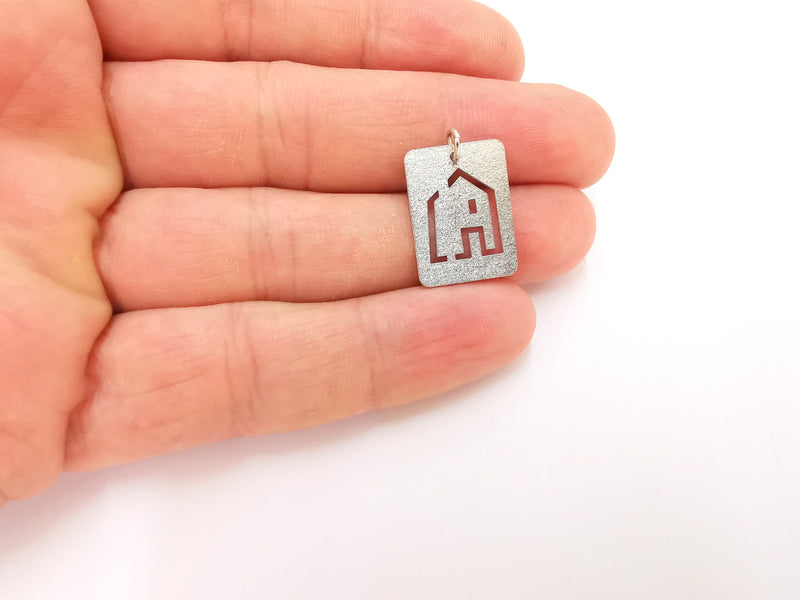Sterling Silver House Charms 925 Silver Charms ,  Pendant (20x15mm) AG21775