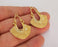 2 Gold Charms Shiny Gold Plated Charms (39x28mm)  G22418