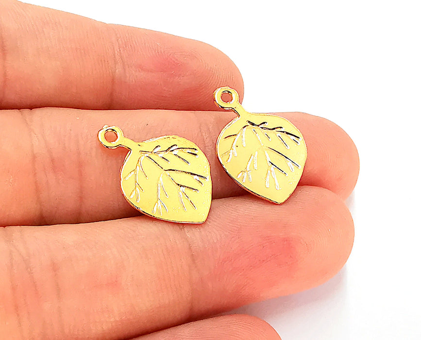 4 Leaf Charms 24K Shiny Gold Plated Charms (21x14mm)  G22419
