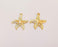 2 Starfish Charms 24K Shiny Gold Plated Charms (25x19mm)  G22421
