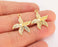 2 Starfish Charms 24K Shiny Gold Plated Charms (25x19mm)  G22421