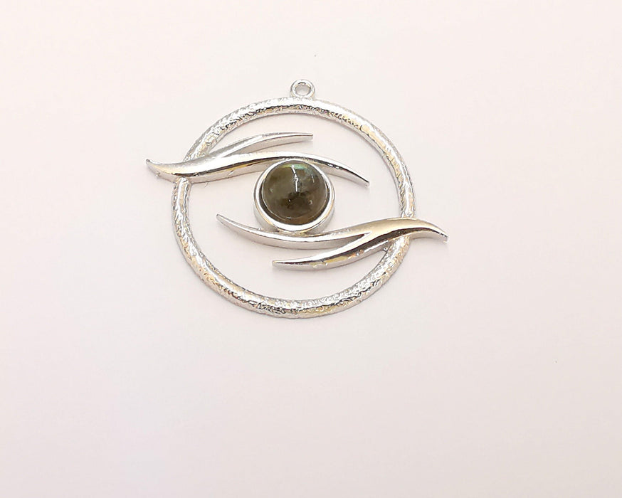 Sterling Silver Pendant 925 Silver Pendant with Labradorite Gemstone , Charms (35x33mm) AG21834