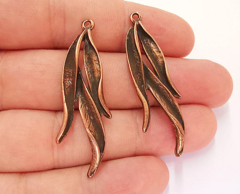 4 Leaf Charms Antique Copper Plated Charms (49x18mm) G24135