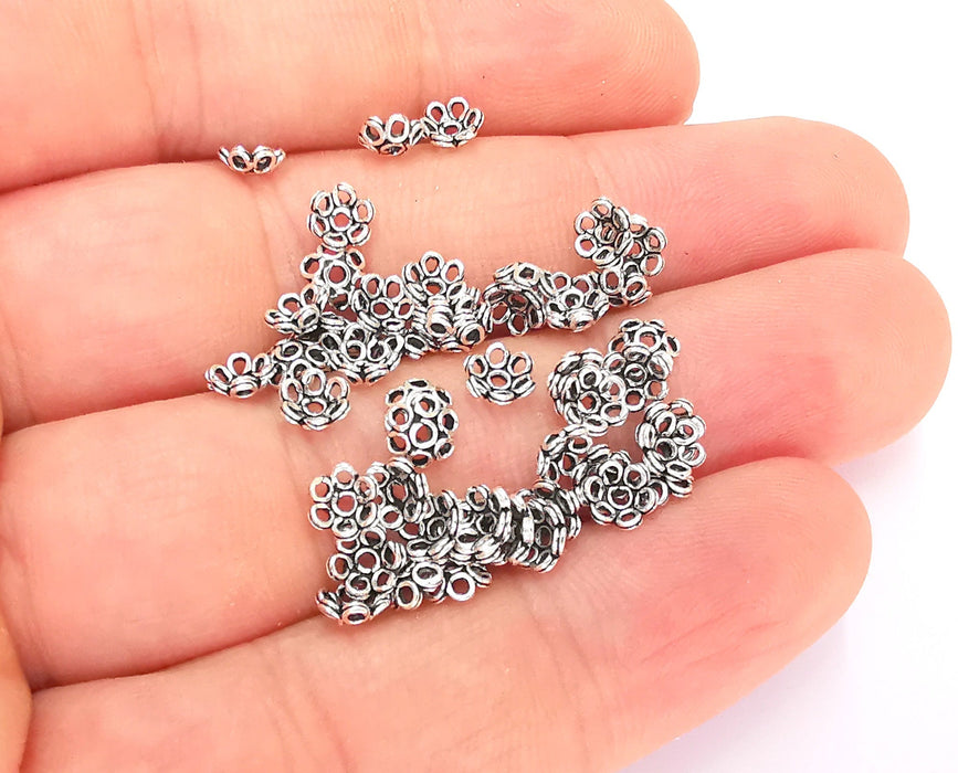 10 Sterling Silver Bead Caps Findings 20 Pcs 925 Silver Findings (5mm) G30169