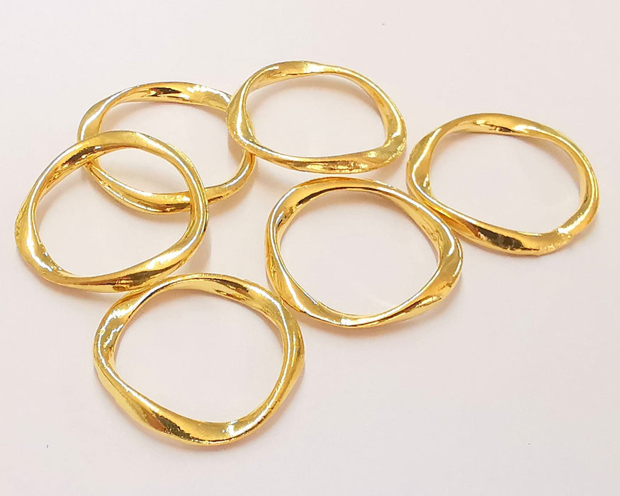 4 Circle Findings 24k Shiny Gold Circle Findings (21mm)  G21891