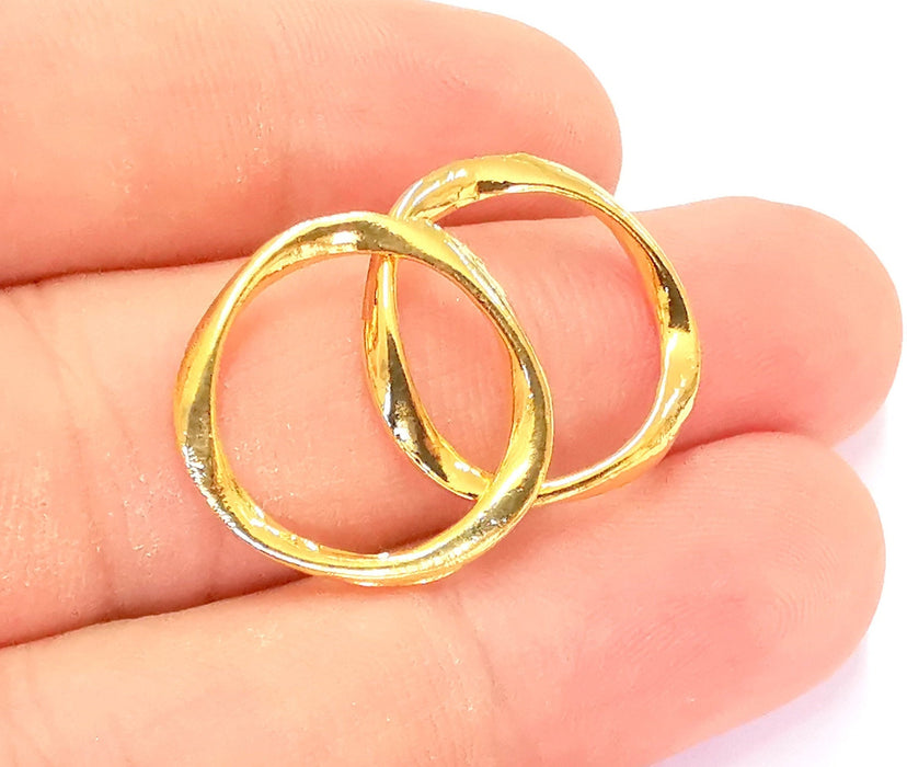 4 Circle Findings 24k Shiny Gold Circle Findings (21mm)  G21891