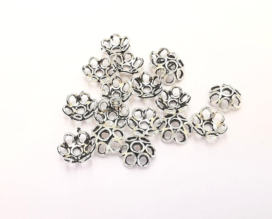 10 Sterling Silver Bead Caps Findings 10 Pcs 925 Silver Findings (8mm) OG21902