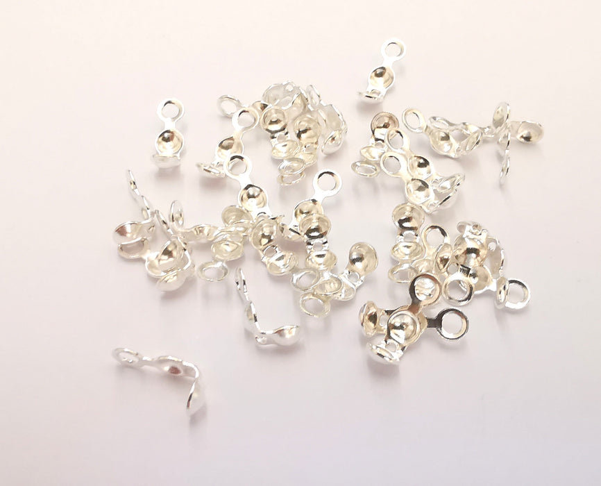 10 Sterling Silver Cord End Findings 925 Silver Findings 10 Pcs (13x4mm)  G30410