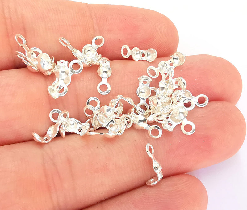 10 Sterling Silver Cord End Findings 925 Silver Findings 10 Pcs (13x4mm)  G30410