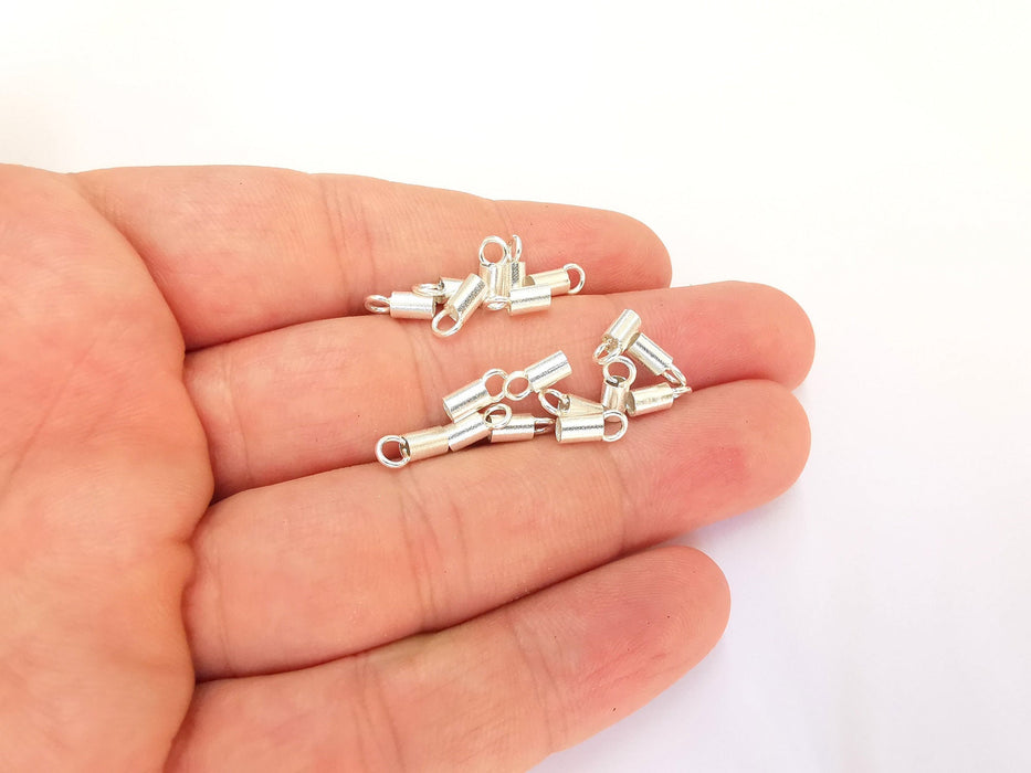 10 Sterling Silver Cord End Findings (8x3mm) 925 Silver Findings 10 Pcs  OG21916