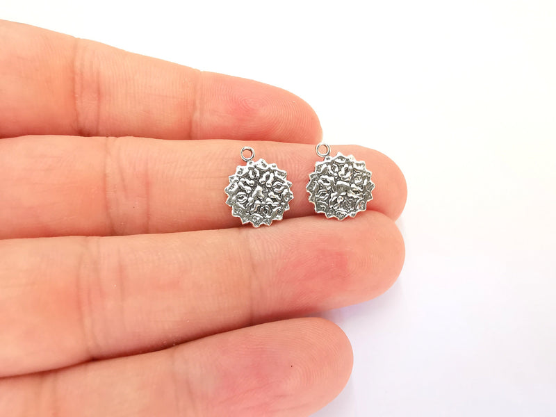 2 Sterling Silver Charms 925 Silver Charms (14x12mm) OG21918